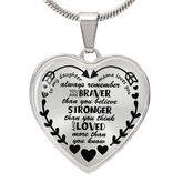 To My Daughter Mama Loves You Heart Necklace