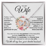 To My Wife My Best Friend My Soulmate My Forever Love Interlocking Hearts Necklace