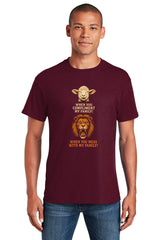 A Lamb When You Compliment My Family and a Lion When You Mess With My Family - Cotton Gildan 64000 Soft Style T-Shirt
