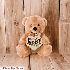I Am Loved - John 3:16 - Teddy Bear with Heart