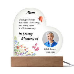 Personalize This In Loving Memory Acrylic Heart Plaque