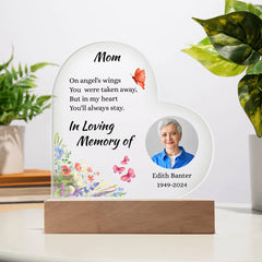 Personalize This In Loving Memory Acrylic Heart Plaque