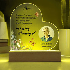 Personalize This In Loving Memory Acrylic Heart Plaque