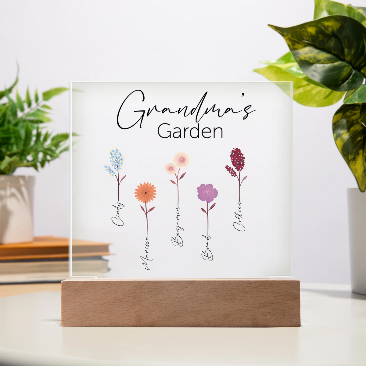 Grandma's Garden Acrylic Square Plaque