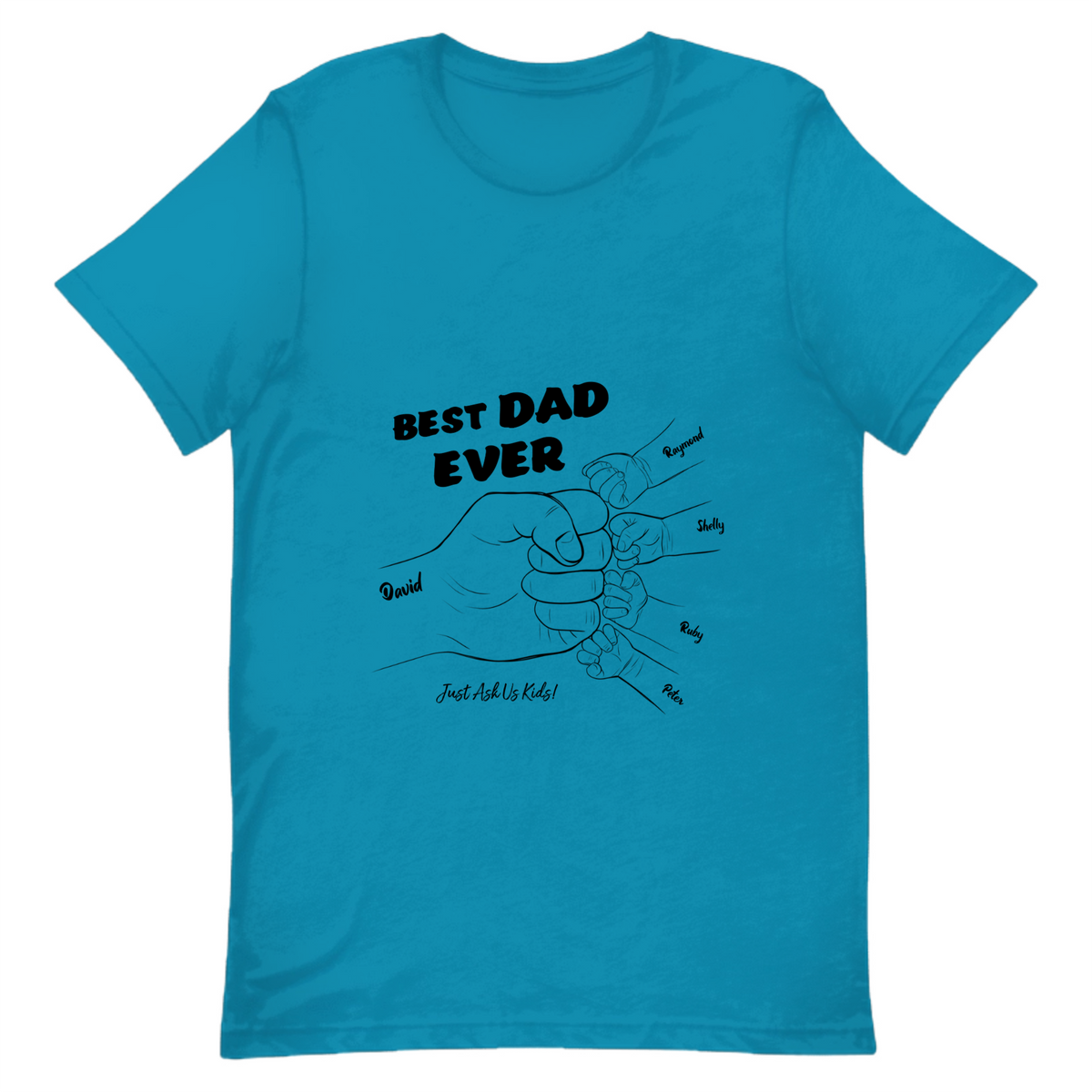 Personalized Fist Bump Dad T-Shirt With Kids Names