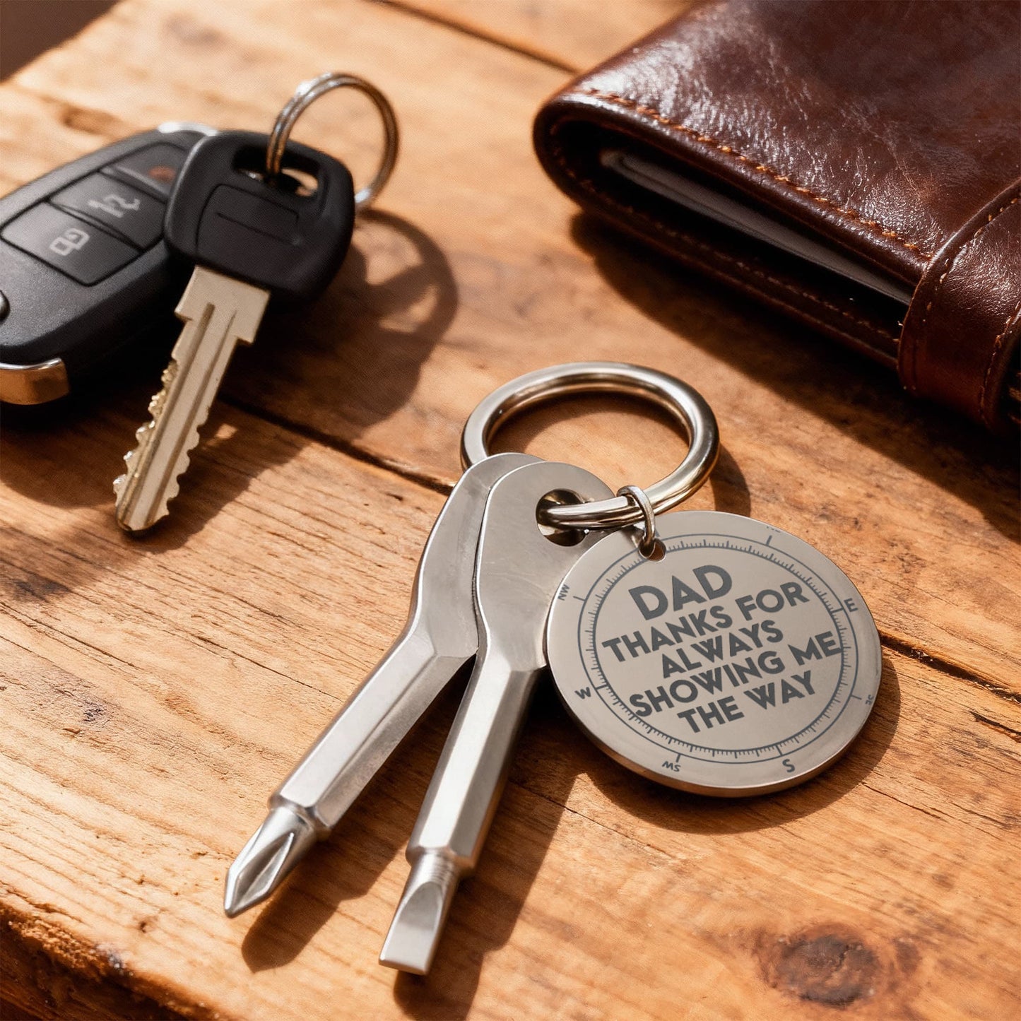 Dad Thanks for Always Showing Me the Way Screwdriver Keychain