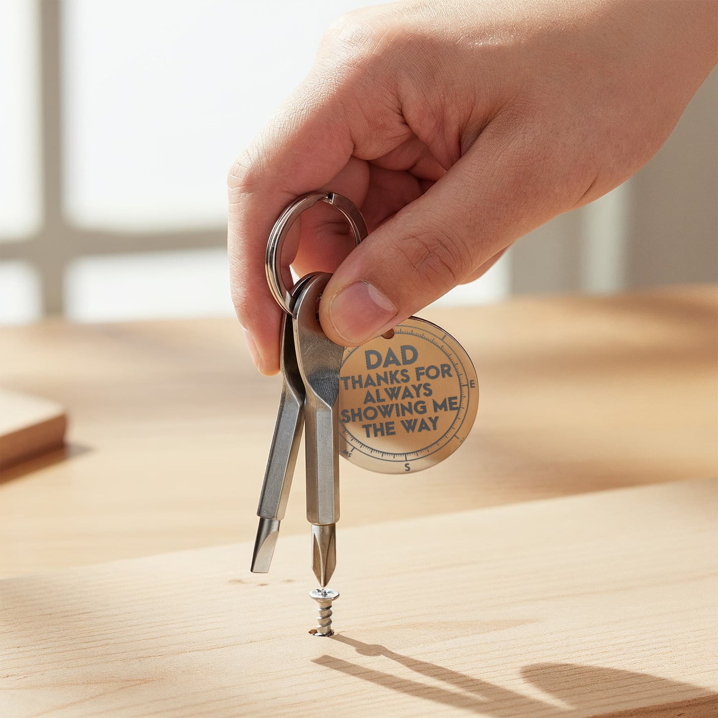 Dad Thanks for Always Showing Me the Way Screwdriver Keychain