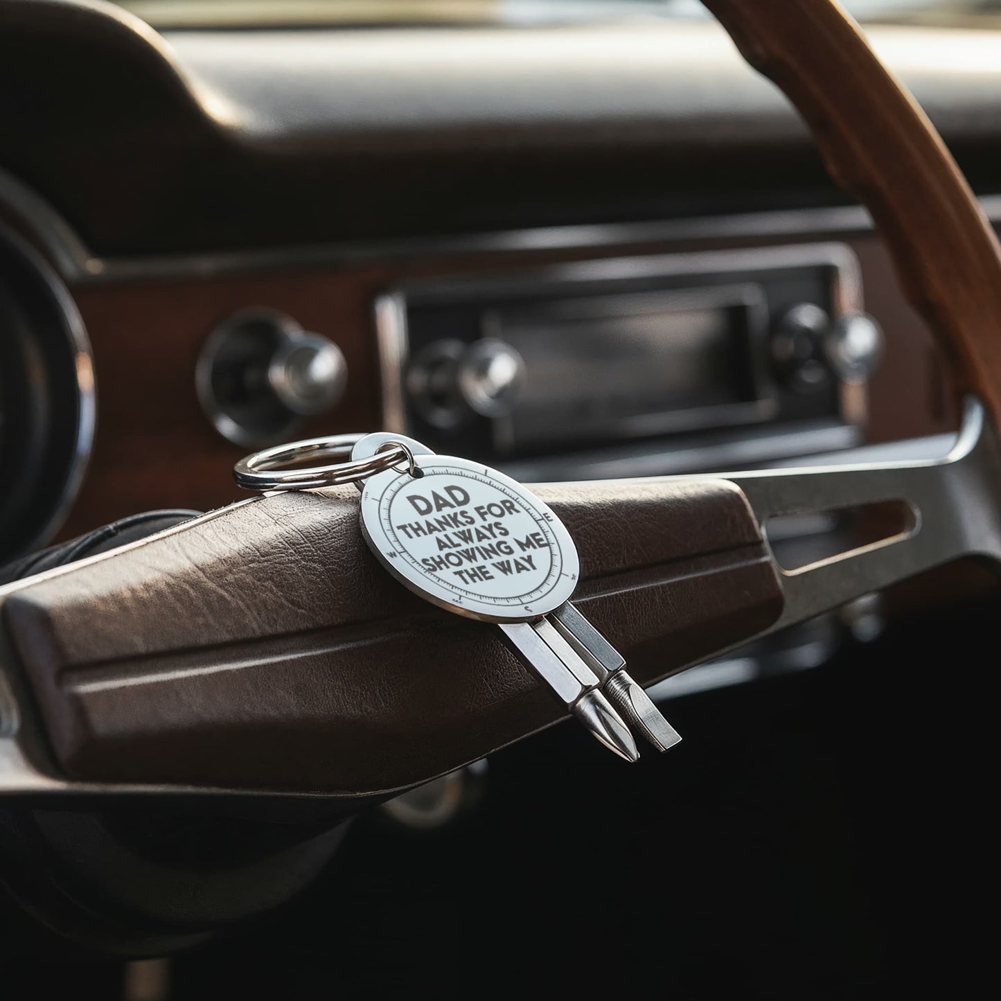Dad Thanks for Always Showing Me the Way Screwdriver Keychain