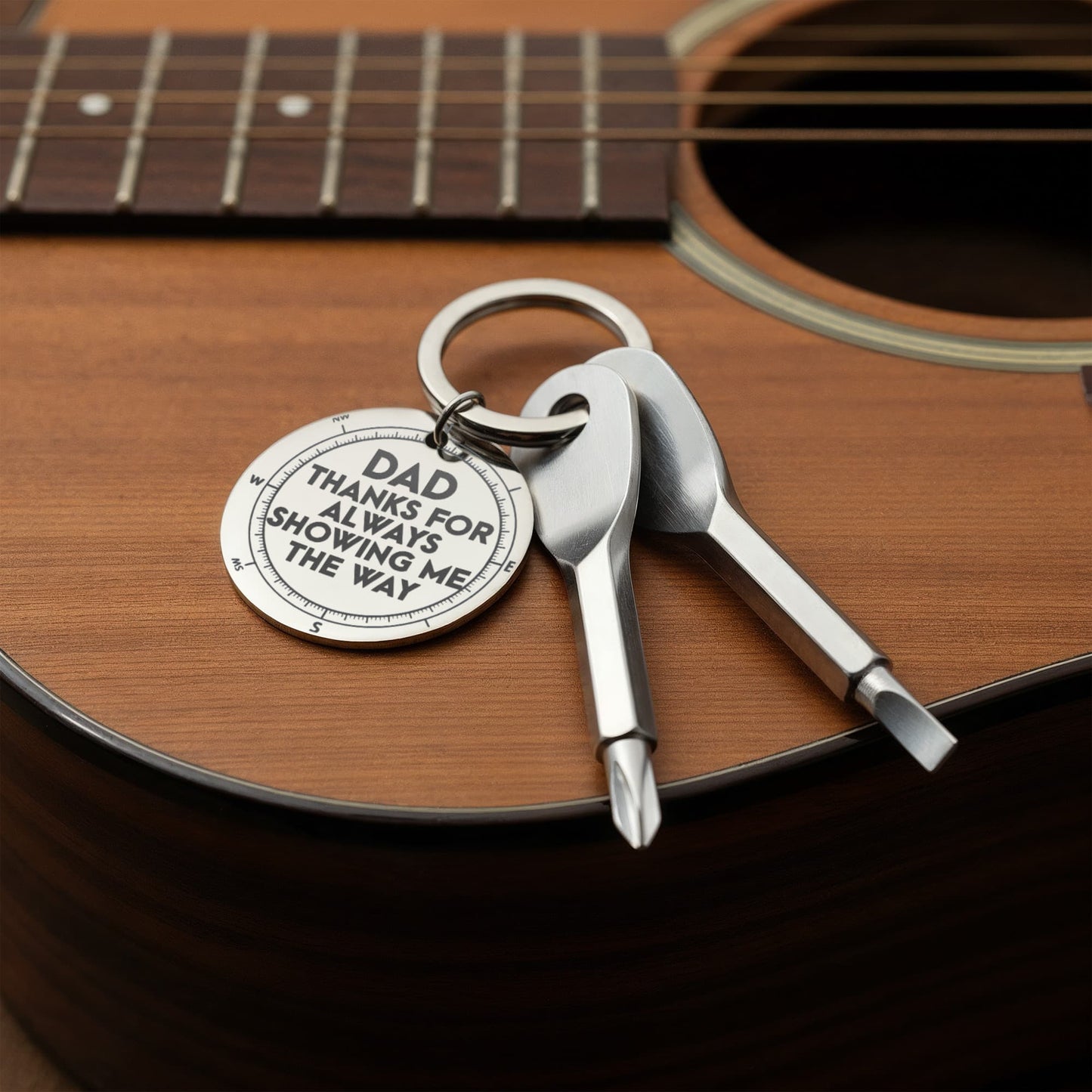 Dad Thanks for Always Showing Me the Way Screwdriver Keychain