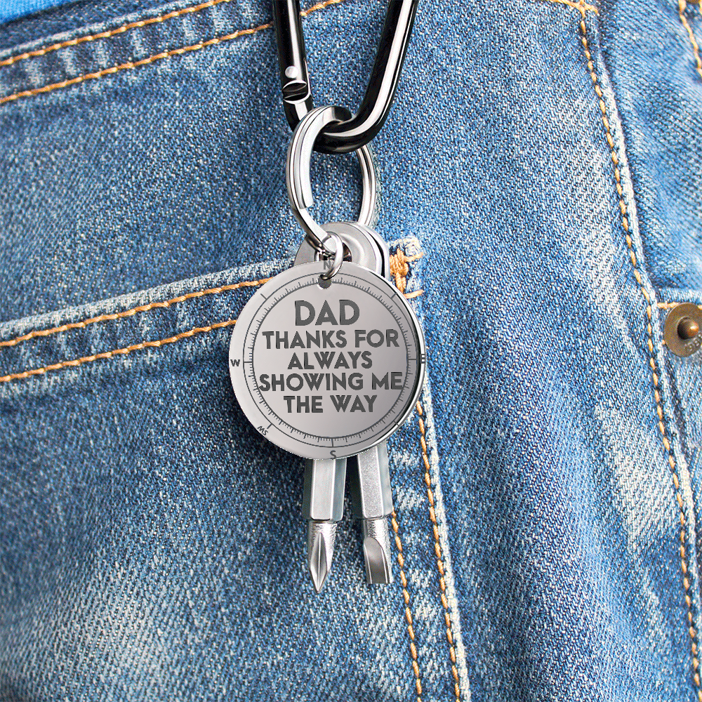 Dad Thanks for Always Showing Me the Way Screwdriver Keychain
