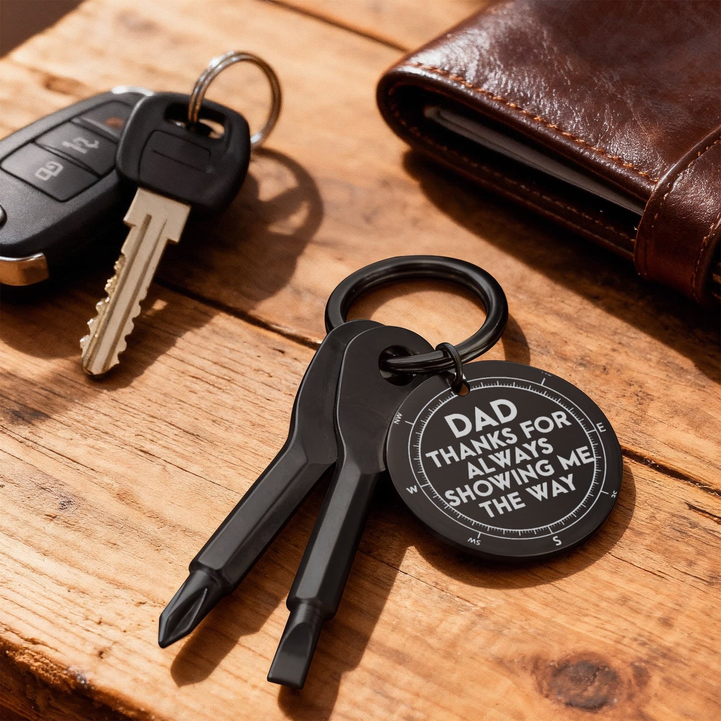 Dad Thanks for Always Showing Me the Way Screwdriver Keychain