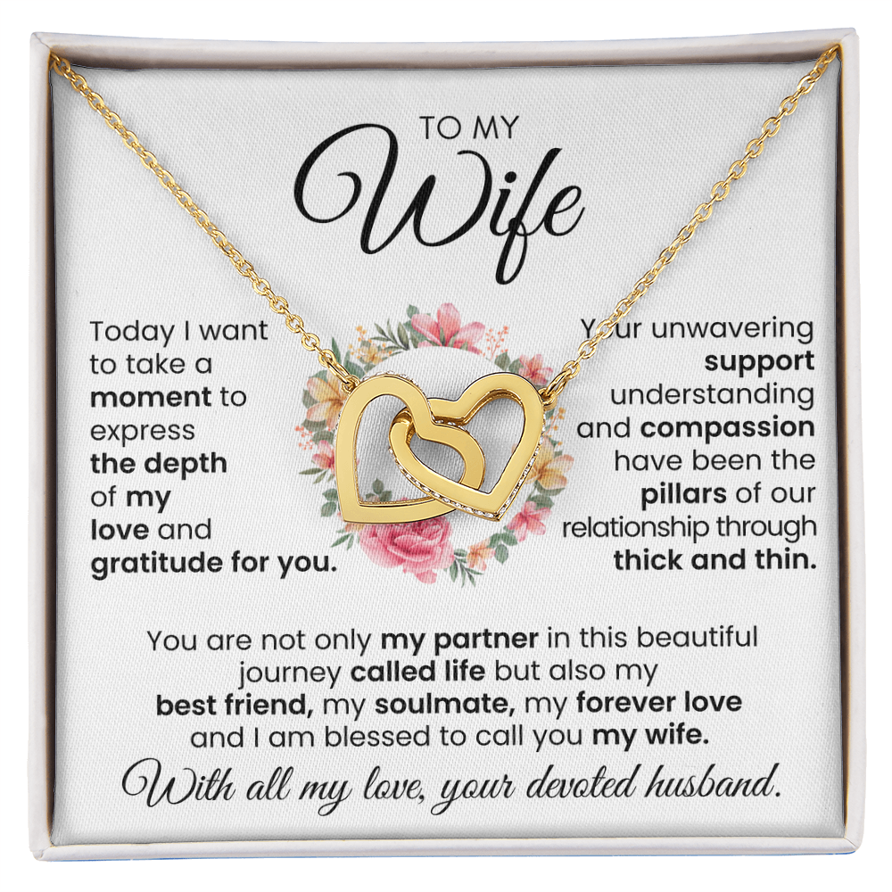 To My Wife My  Best Friend My Soulmate My Forever Love Interlocking Hearts Necklace