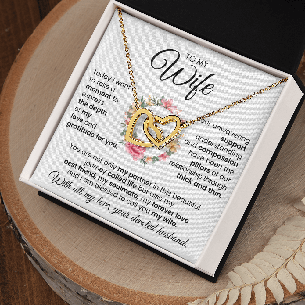 To My Wife My  Best Friend My Soulmate My Forever Love Interlocking Hearts Necklace