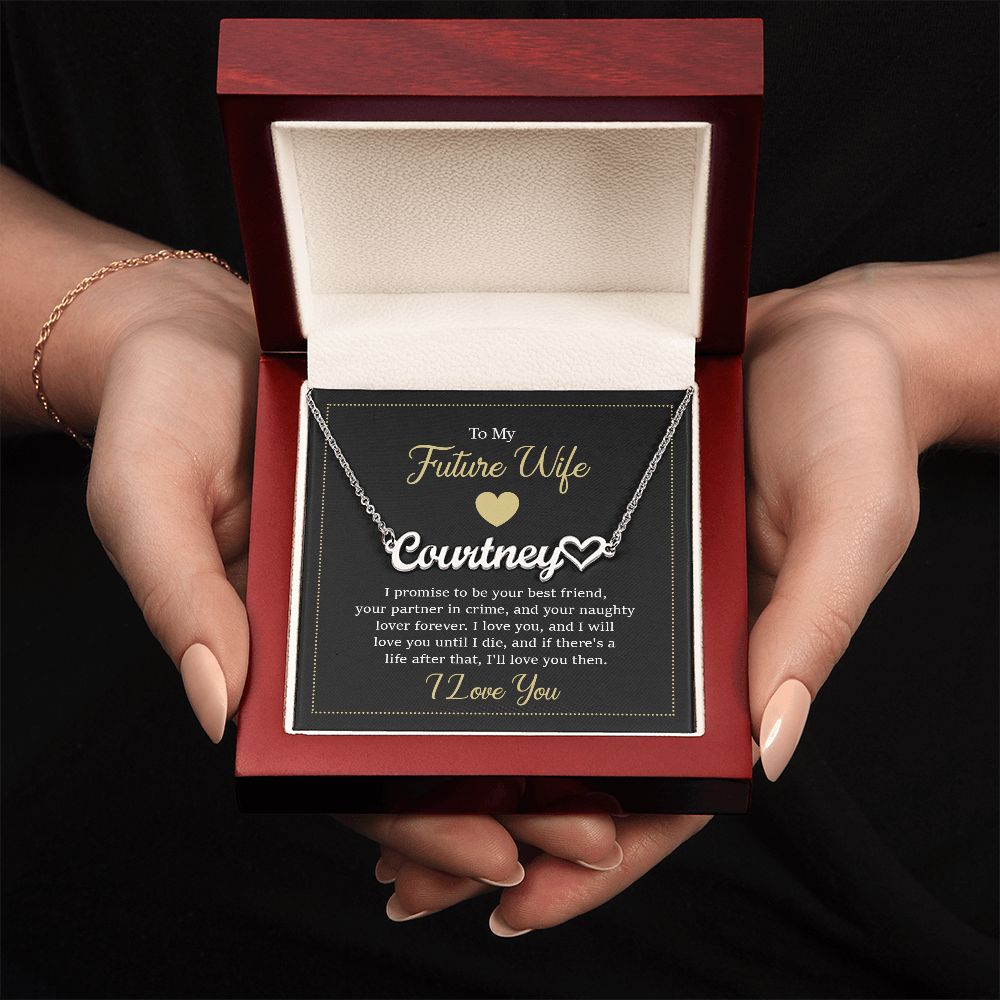 To My Future Wife I Love You Personalized Heart Name Necklace