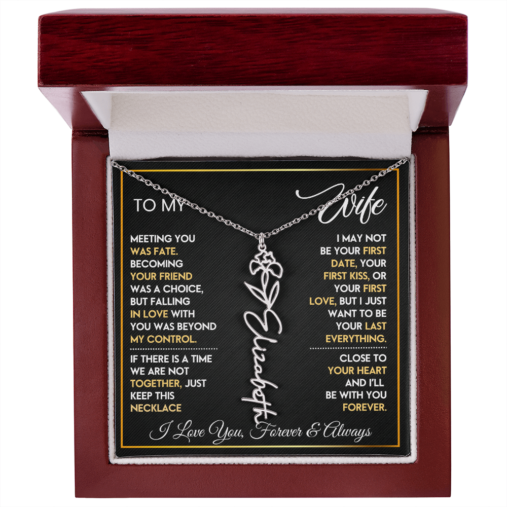 Surprise Your Wife with This Personalized Flower Name Necklace 🌸 — A Love She Can Wear Every Day