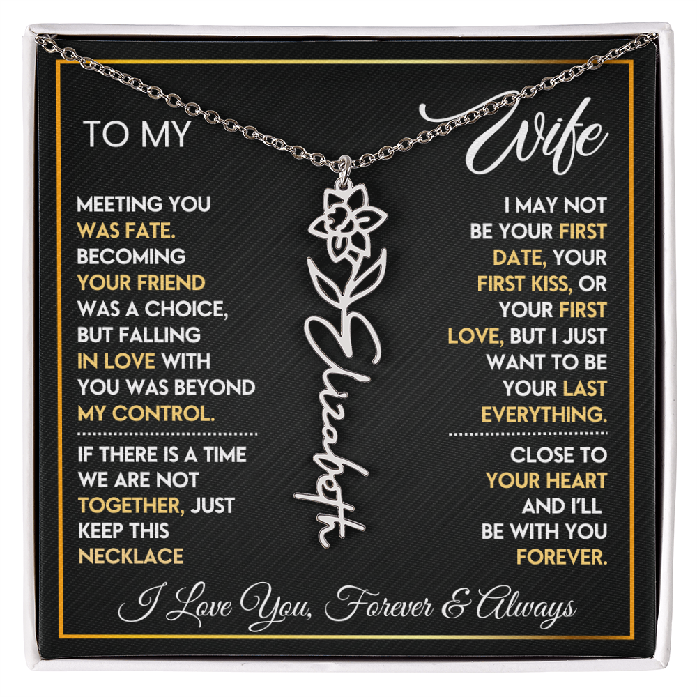 Surprise Your Wife with This Personalized Flower Name Necklace 🌸 — A Love She Can Wear Every Day