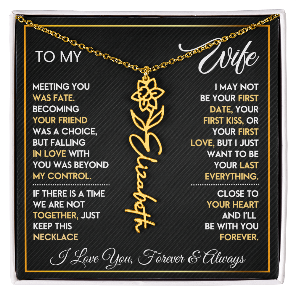 Surprise Your Wife with This Personalized Flower Name Necklace 🌸 — A Love She Can Wear Every Day