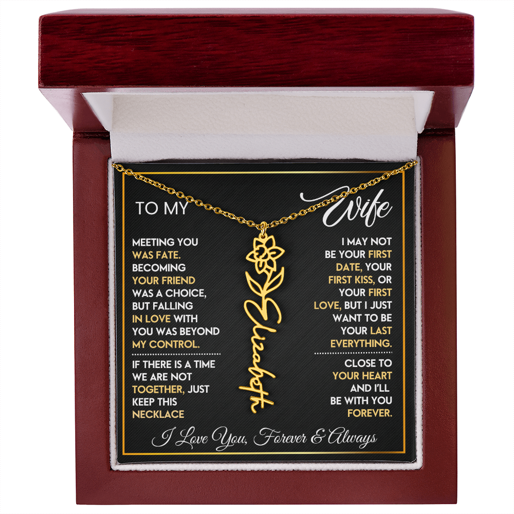 Surprise Your Wife with This Personalized Flower Name Necklace 🌸 — A Love She Can Wear Every Day