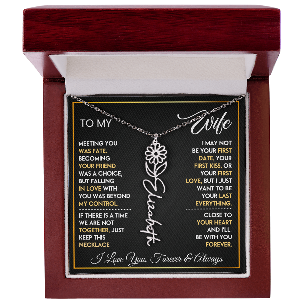 Surprise Your Wife with This Personalized Flower Name Necklace 🌸 — A Love She Can Wear Every Day