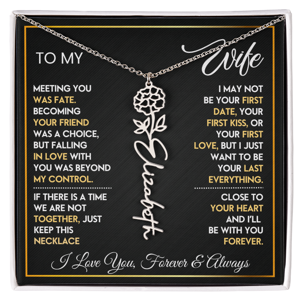 Surprise Your Wife with This Personalized Flower Name Necklace 🌸 — A Love She Can Wear Every Day