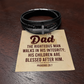 Dad The Righteous Man Walks in His Inegrity Men's Cross Leather Bracelet