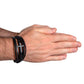 Dad The Righteous Man Walks in His Inegrity Men's Cross Leather Bracelet