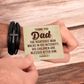 Dad The Righteous Man Walks in His Inegrity Men's Cross Leather Bracelet