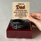 Dad The Righteous Man Walks in His Inegrity Men's Cross Leather Bracelet