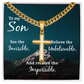 To My Son Artisan Cross with Cuban Link Chain