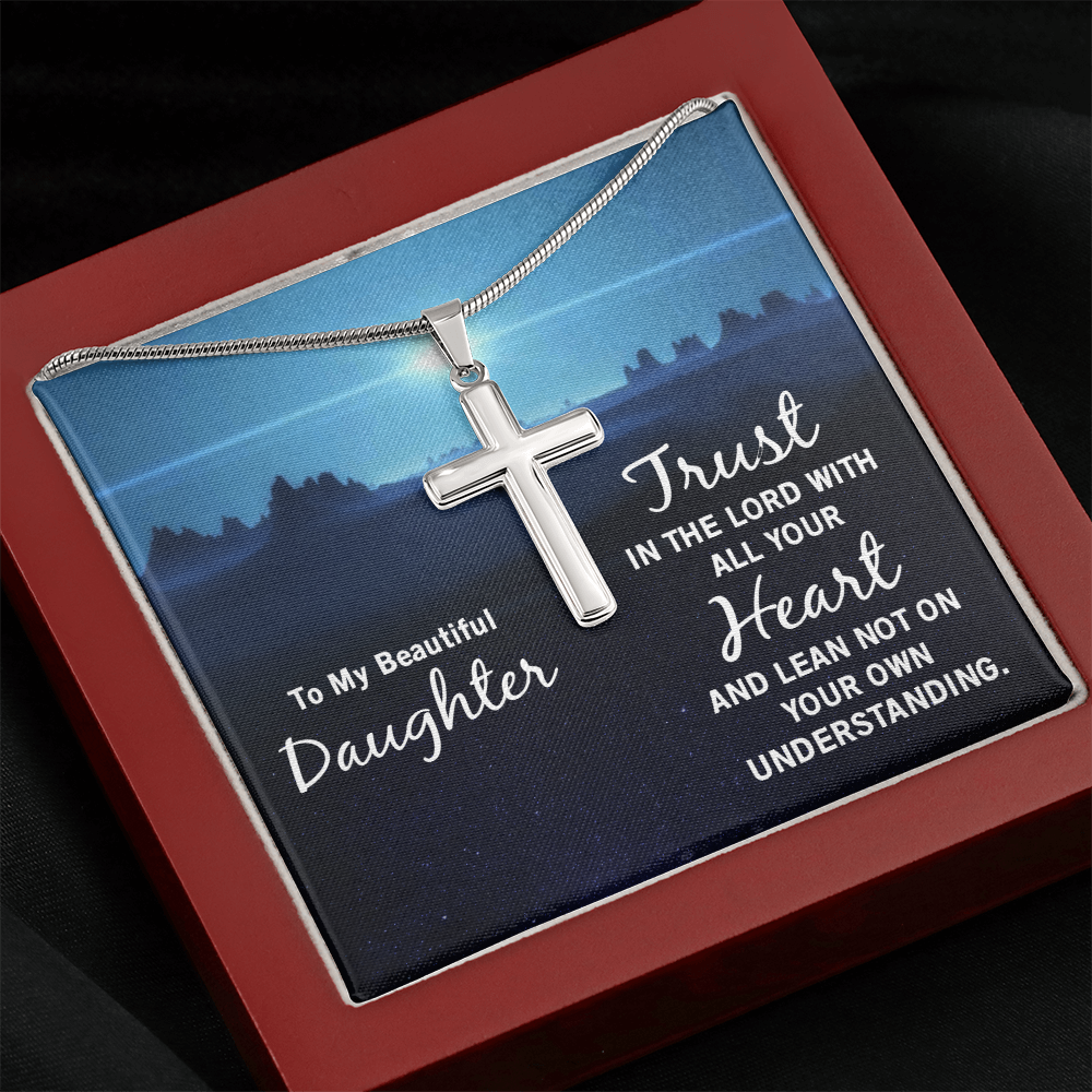 To My Daughter Artisan Cross Necklace