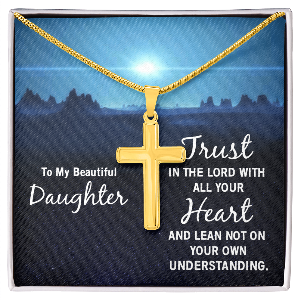 To My Daughter Artisan Cross Necklace