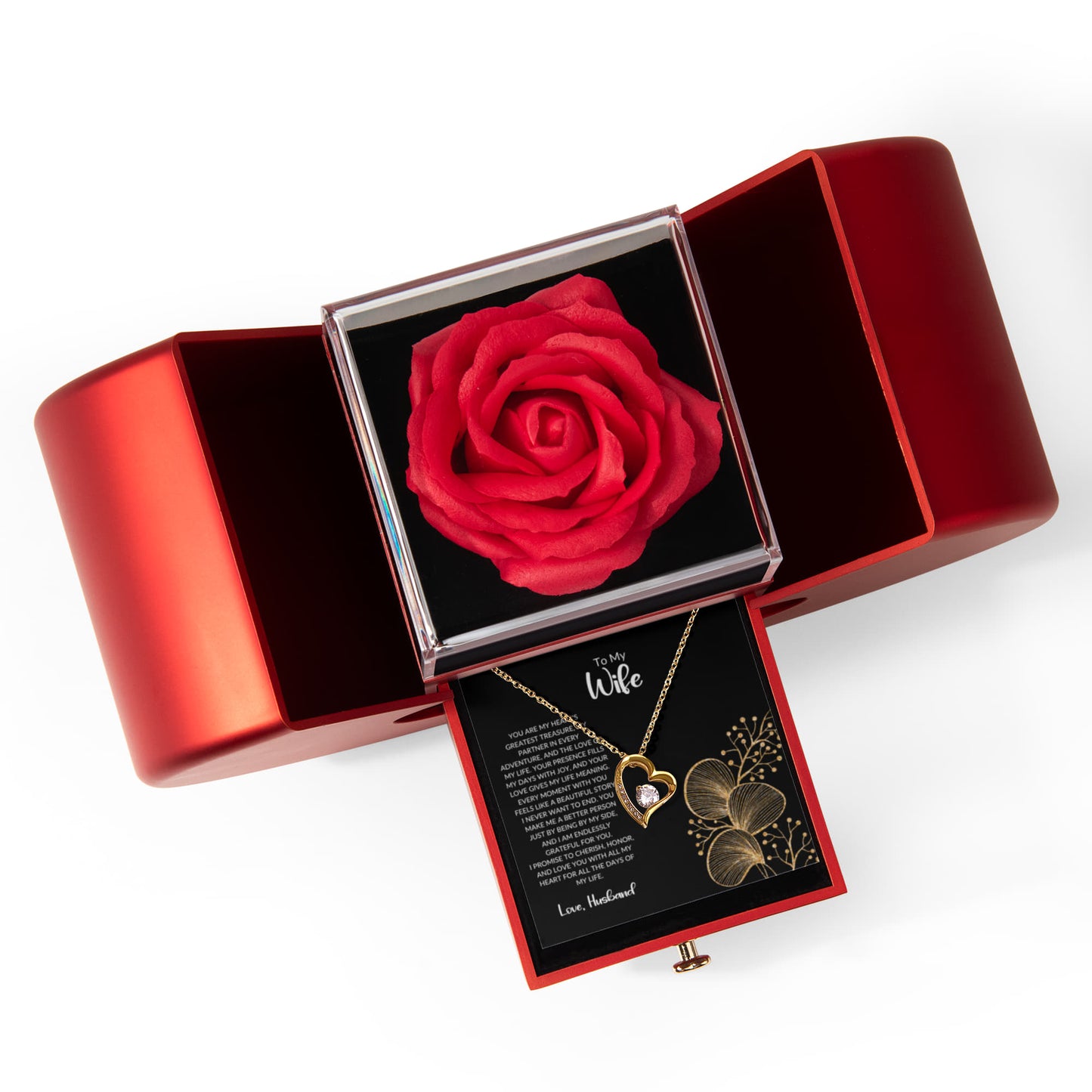 To My Wife Necklace & Heart Box 💖 — Your Heart’s Greatest Treasure, Forever and Always