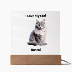 You Personalize This I Love My Cat Acrylic Square Plaque