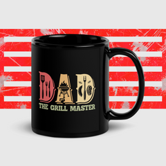 DAD The Grill Master Black Glossy Mug