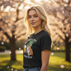 Whimsical Cat Beer T-Shirt | "I Need a Beer Right Meow" St. Patrick's Day Tee