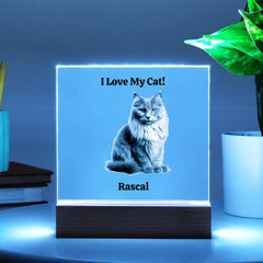 You Personalize This I Love My Cat Acrylic Square Plaque