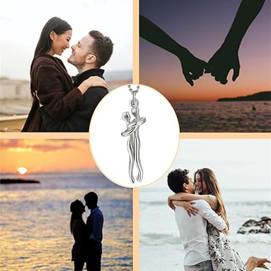 Couple Hug Pendant Necklace for Women