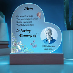 Personalize This In Loving Memory Acrylic Heart Plaque