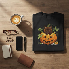 Cute Black Cat & Scary Pumpkin Fall T-Shirt – Perfect Autumn Gift