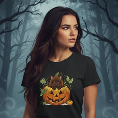 Cute Black Cat & Scary Pumpkin Fall T-Shirt – Perfect Autumn Gift