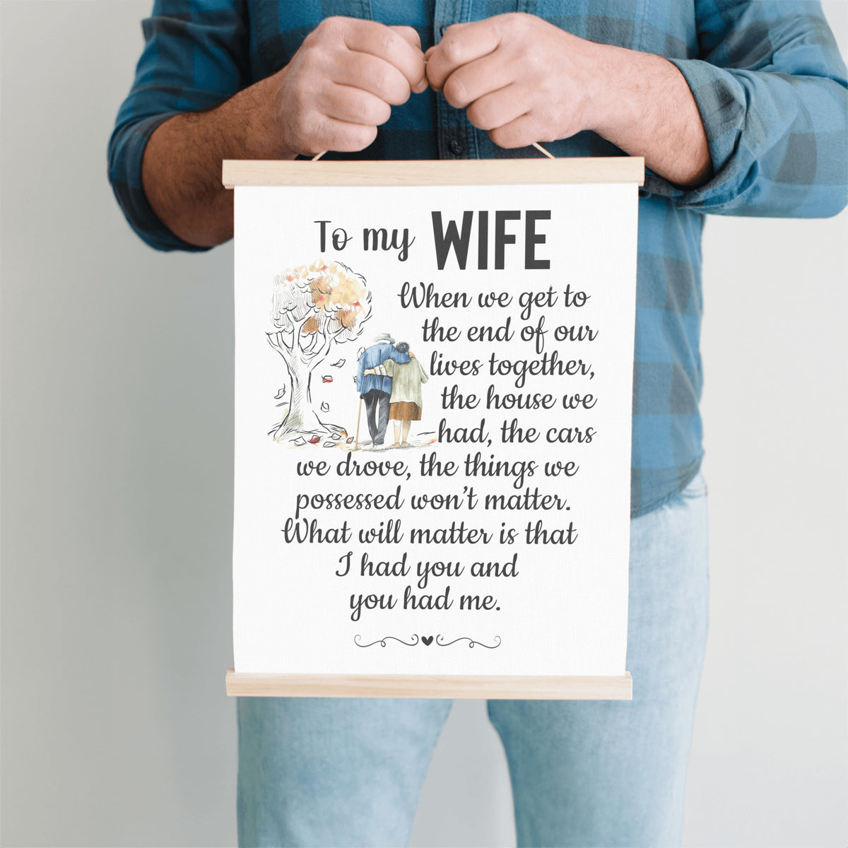 To My Wife from Husband Gift Canvas