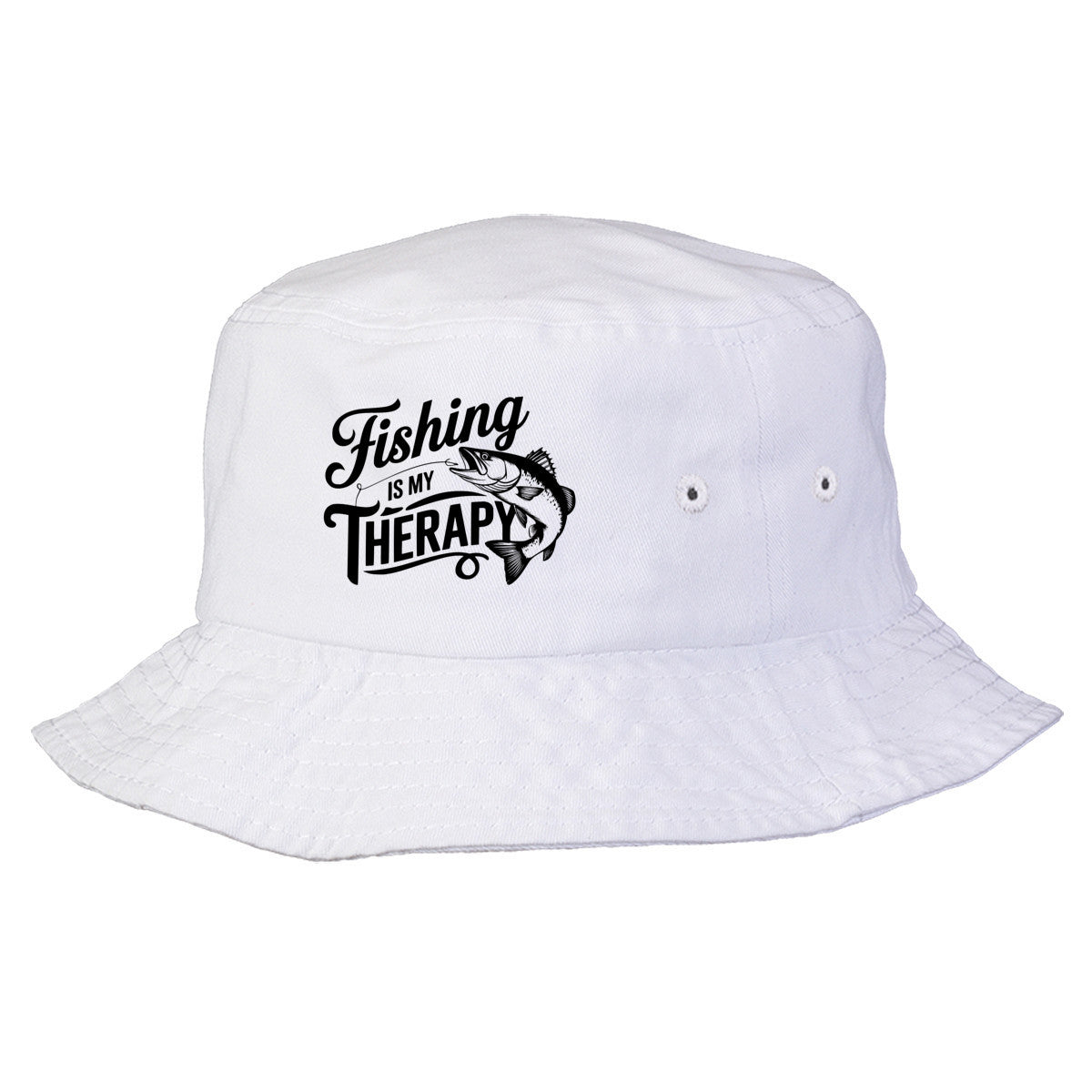 Fishing is My Therapy Bucket Cap