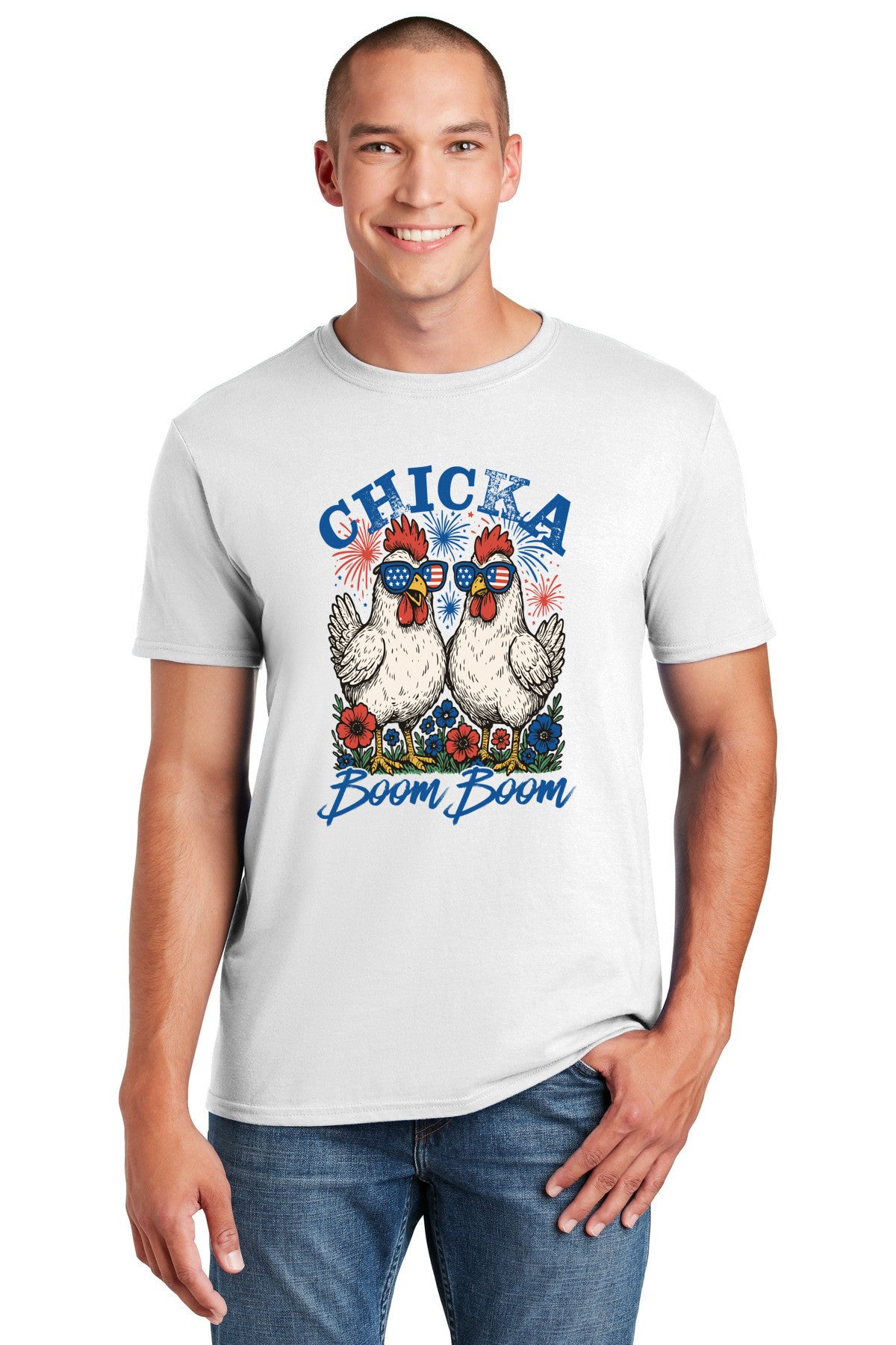 Chicka Boom Boom Gildan 64000 Softstyle Independence Day T-Shirt