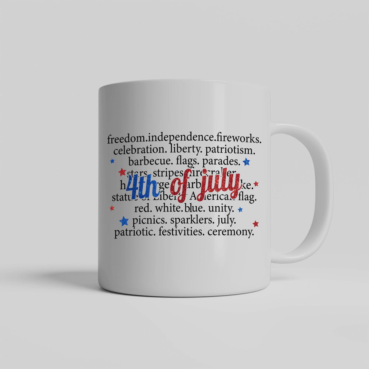 About 4th of July Word Collage Ceramic Mug
