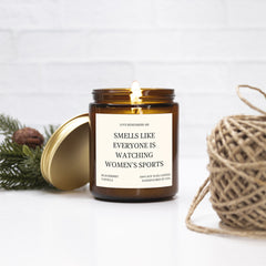 Smells Like Everyone's Watching Women's Sports 9 Ounce Amber Jar Candle