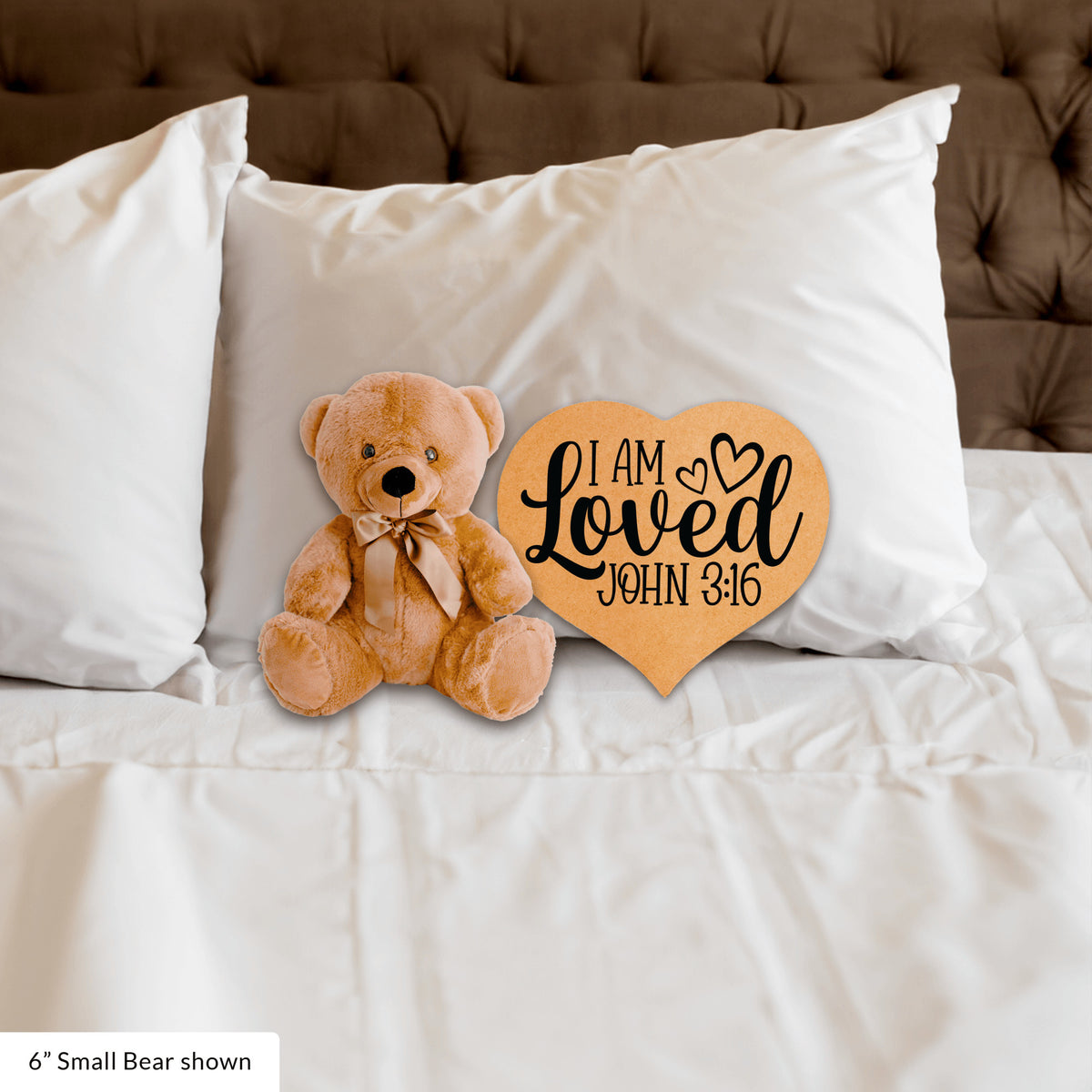 I Am Loved - John 3:16 - Teddy Bear with Heart