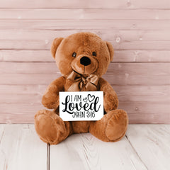 I Am Loved - John 3:16 - Teddy Bear with Canvas Message Card