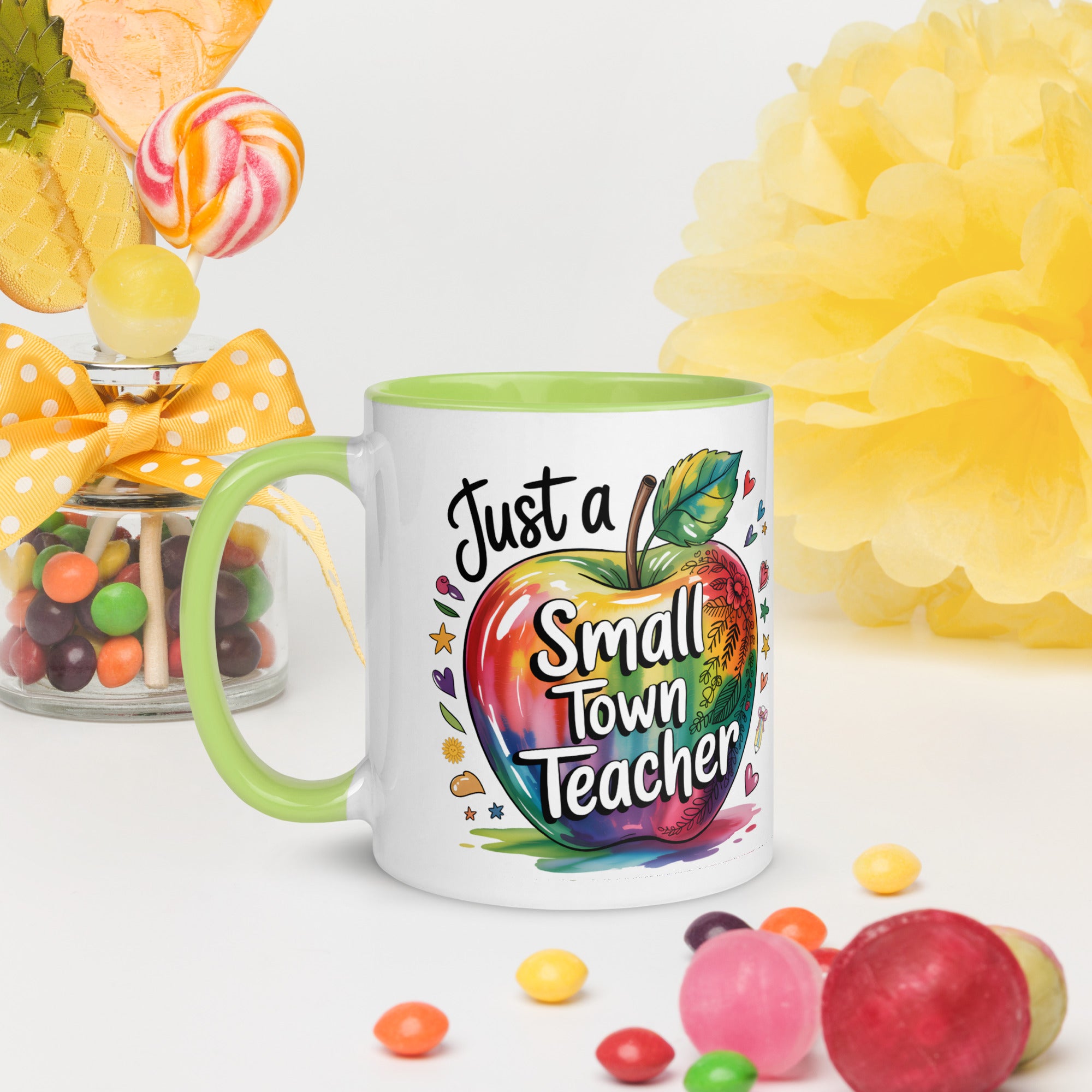 Just a Small Town Teacher Ceramic Mug with Color Inside