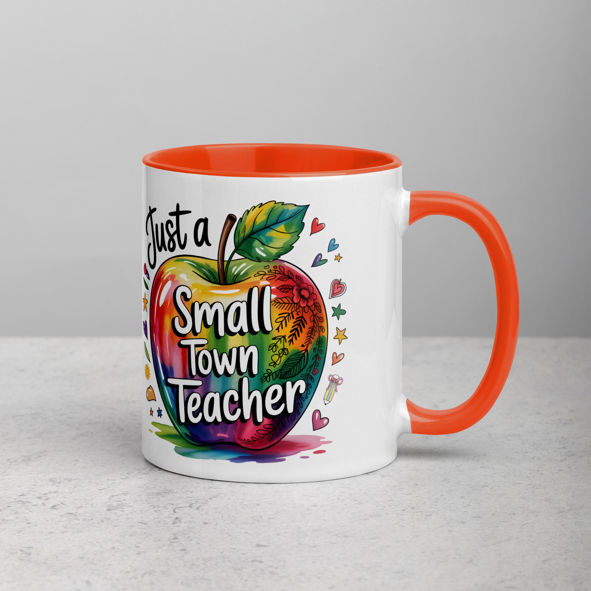 Just a Small Town Teacher Ceramic Mug with Color Inside