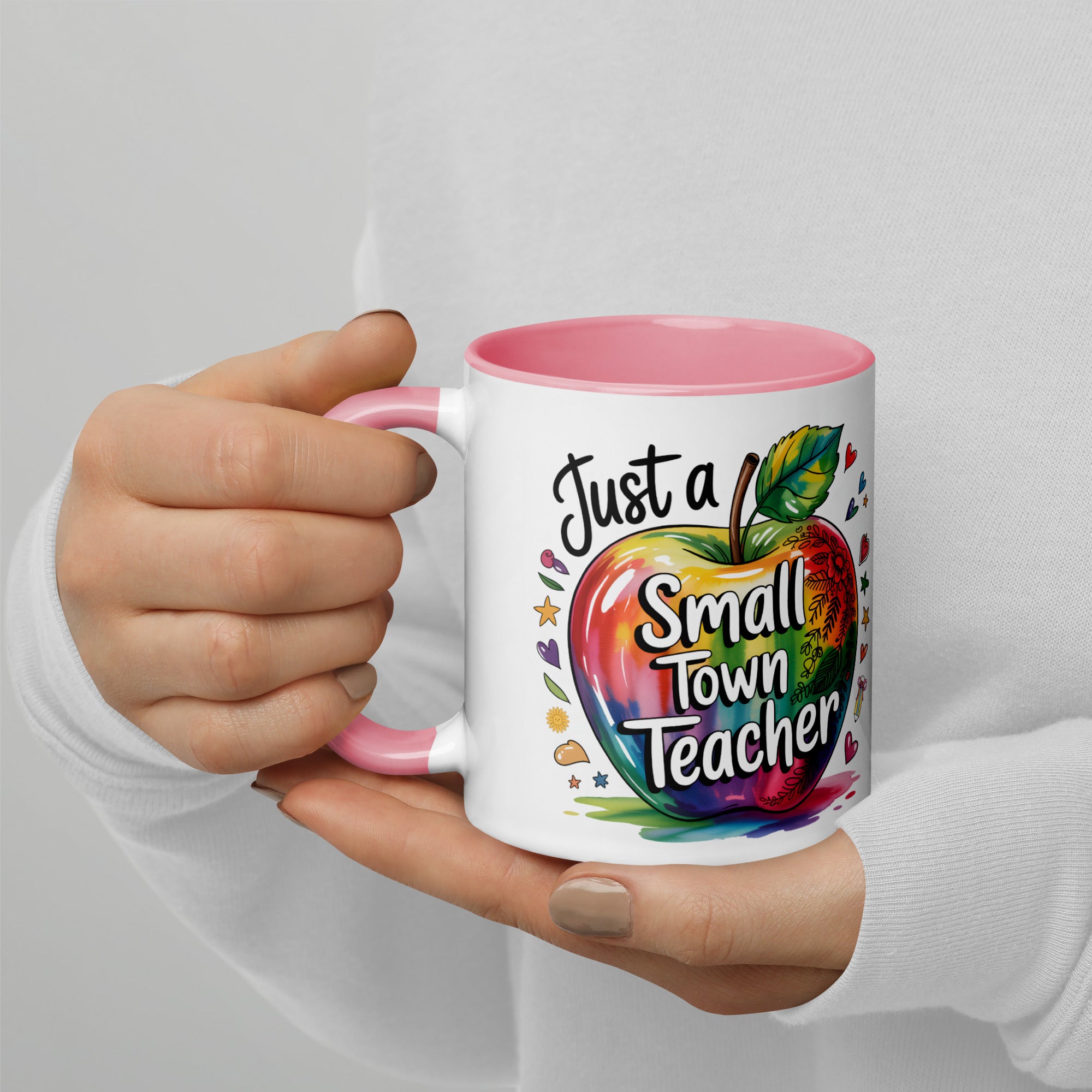 Just a Small Town Teacher Ceramic Mug with Color Inside